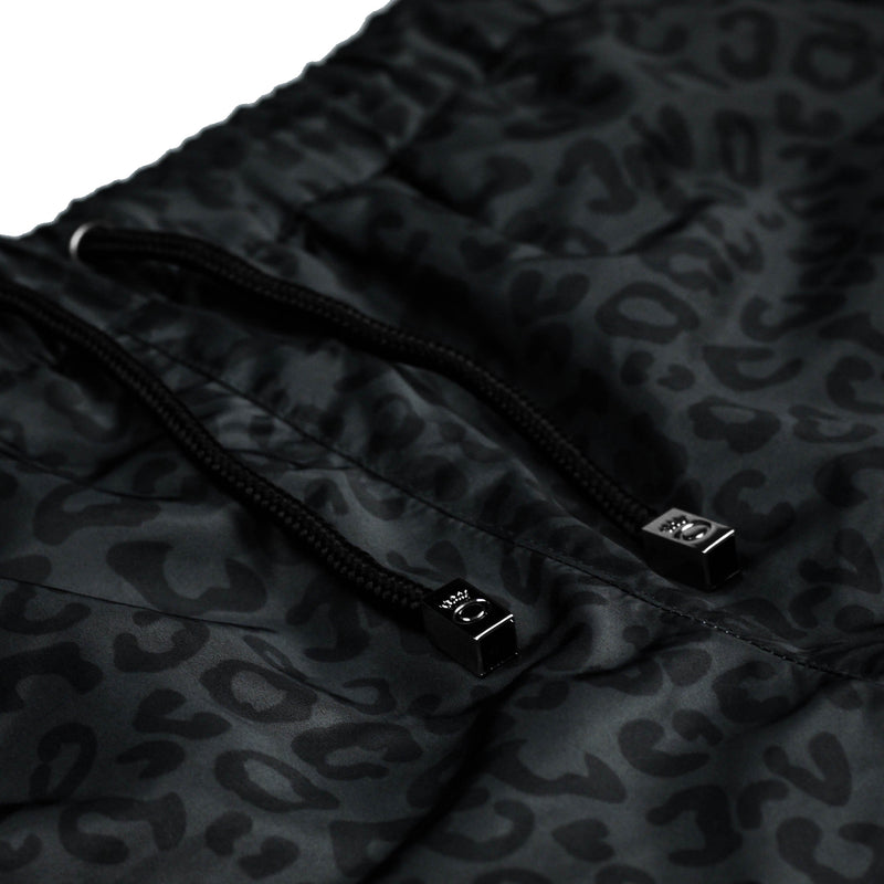 Olik Swimwear Shorts Elasticated Leopard Print Bottoms - Black