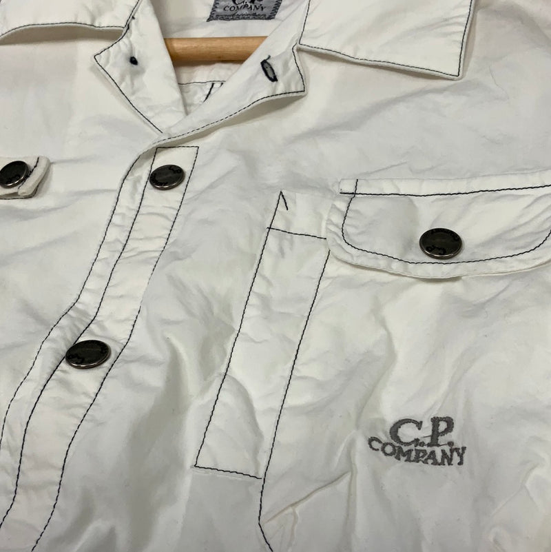 CP Company Under Sixteen 100% Cotton Lightweight Over Shirt in white