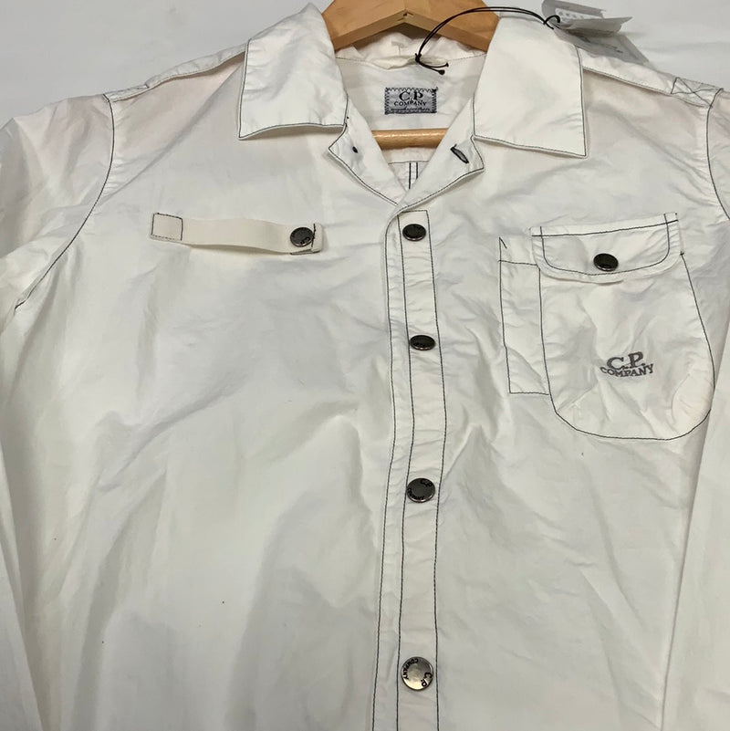 CP Company Under Sixteen 100% Cotton Lightweight Over Shirt in white