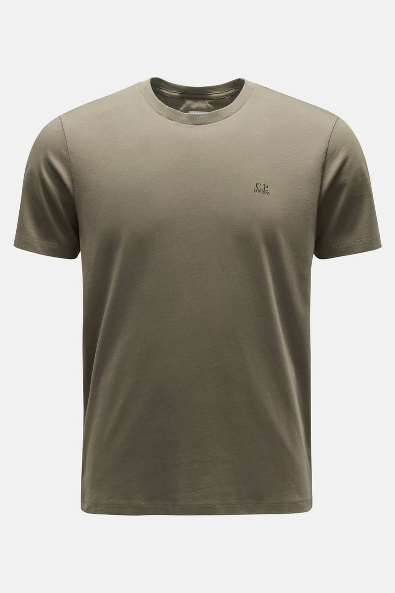CP Company 30/1 Jersey Crew Neck Logo T-Shirt in Stone Mist Green col 665